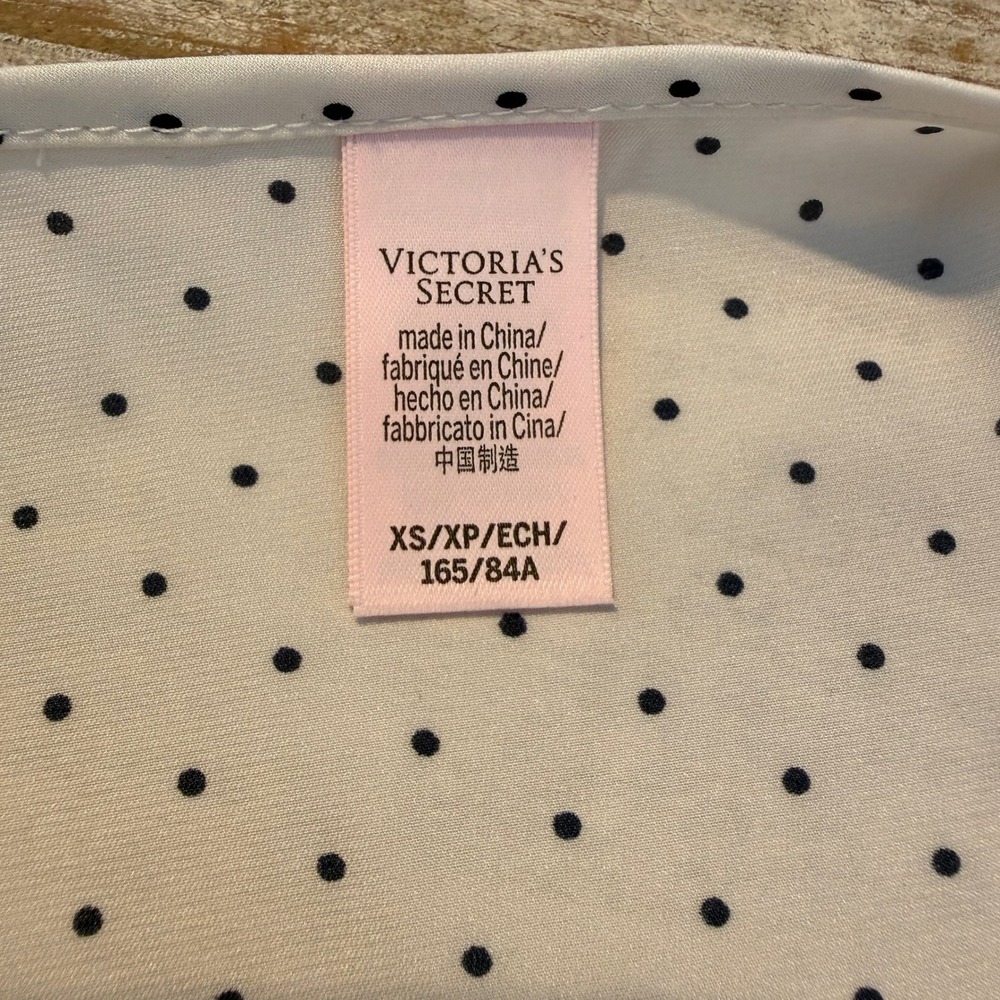 Vintage Victorias Secret Polka Dot Ruffle Robe and Slip Dress‎ Set  XS EUC - Picture 10 of 11